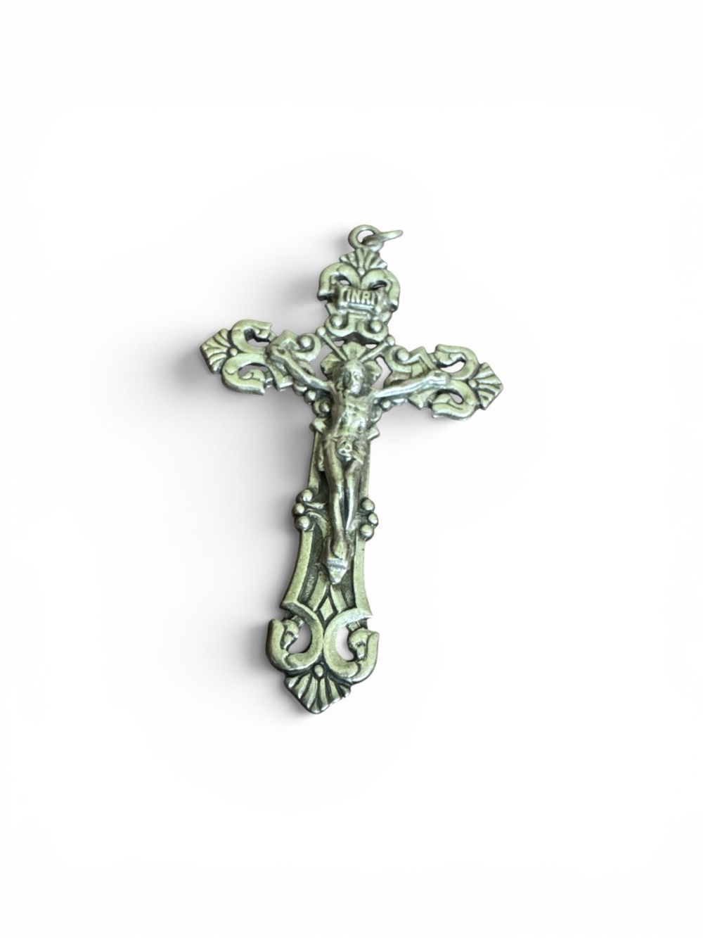 Vintage Art Deco 1940s Sterling Silver Diroma Crucifix Cross 2” Ornate Cross 2”